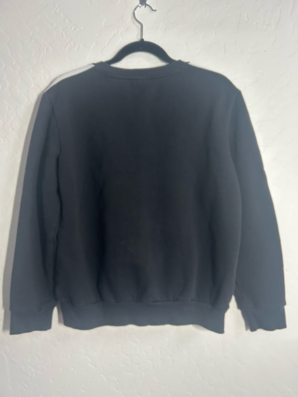 Adidas Women’s Classic Black Three-Stripe Crew Sweatshirt - Picture 3 of 5
